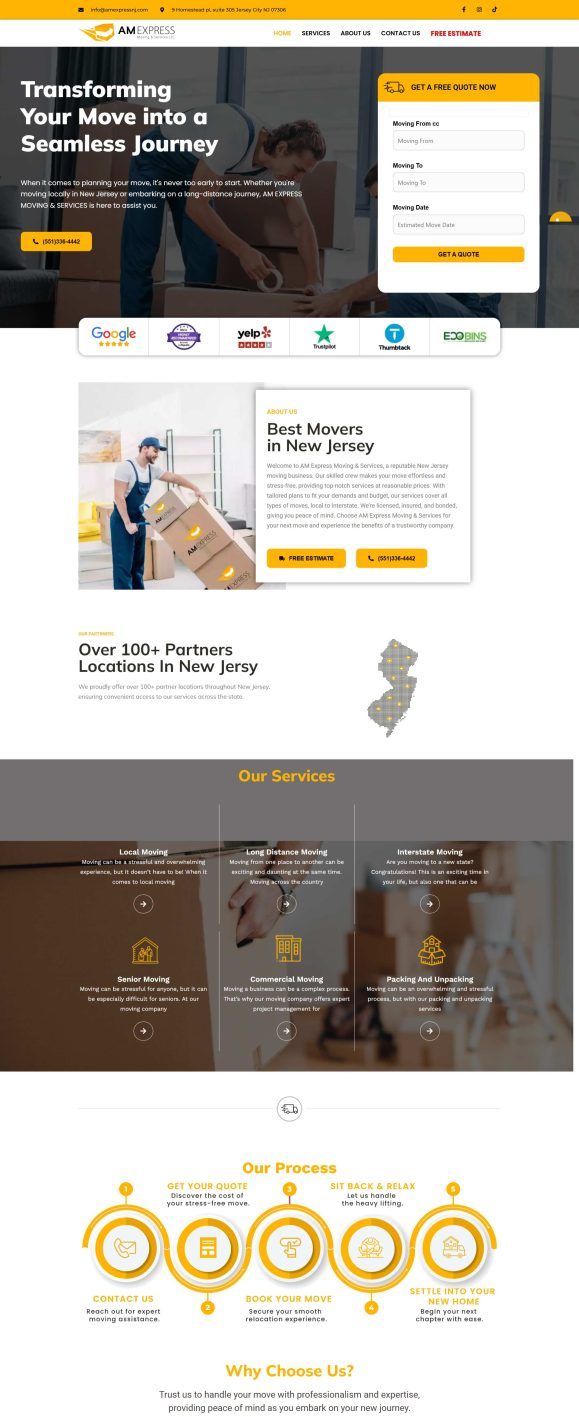 Déménagement résidentiel et commercial à Jersey City – Am Express Moving